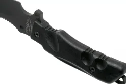 Couteau Fox Military Parus FX.9CM06 lame 17,5cm manche Forprene noir + étui en nylon + kit de survie