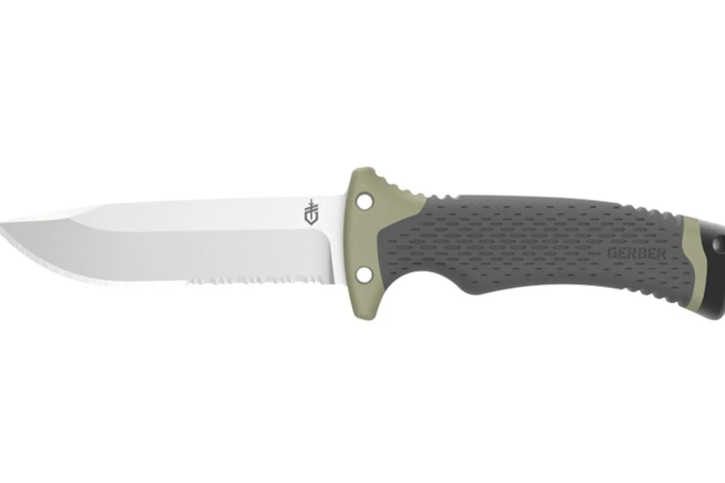 Couteau Gerber New Ultimate GE001830 lame semi-dentée 12cm manche en polypropylène + étui en nylon