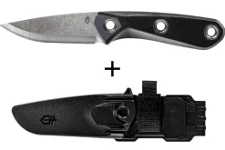Couteau Gerber Principle Black GE001659 lame en acier 7,8cm manche caoutchouc + étui en kydex noir