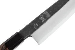 Couteau gyuto asymétrique 21cm japonais artisanal Hatsukokoro Shirasagi manche en wengé