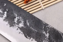 Couteau gyuto 18cm japonais artisanal Naoki Mazaki WS2 Black Nashiji