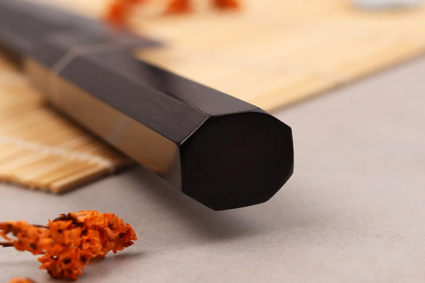 Couteau gyuto 21cm japonais artisanal Naoki Mazaki WS2 Black Nashiji