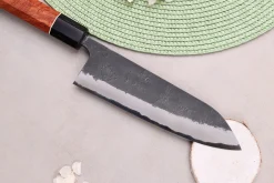 Couteau gyuto 18cm japonais artisanal Masashi Yamamoto BS1 Black Nashiji