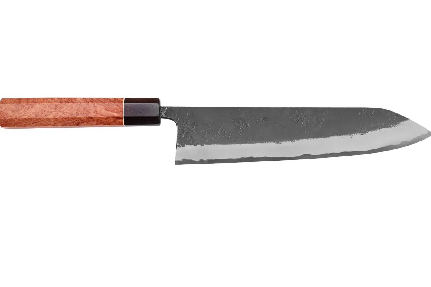 Couteau gyuto 24cm japonais artisanal Masashi Yamamoto BS1 Black Nashiji