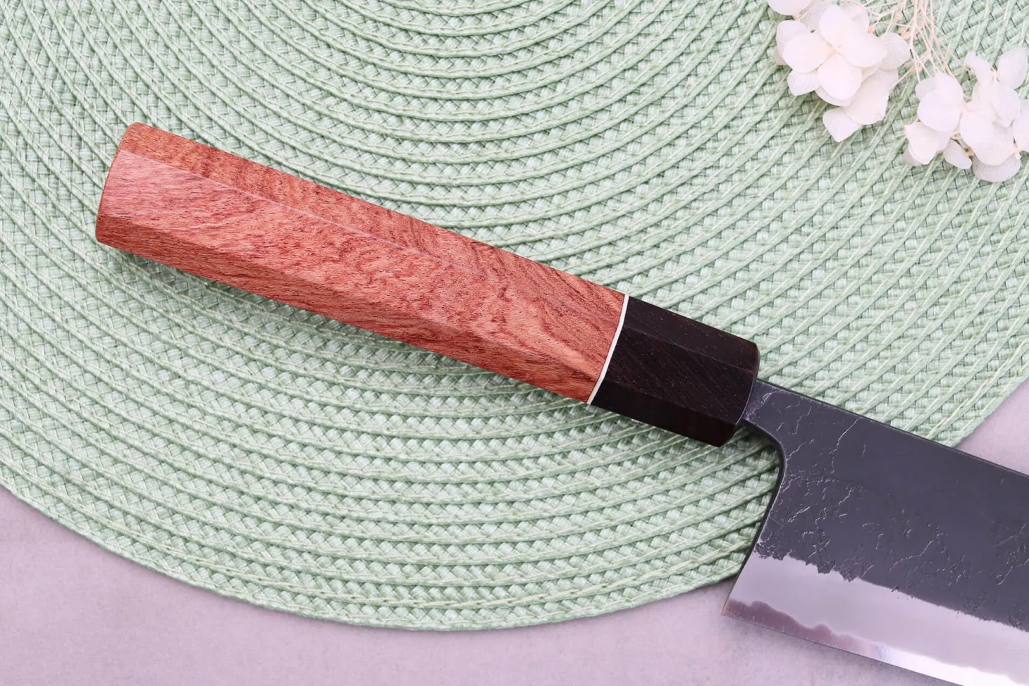 Couteau gyuto 24cm japonais artisanal Masashi Yamamoto BS1 Black Nashiji