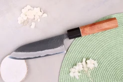 Couteau gyuto 15cm japonais artisanal Masashi Yamamoto BS1 Black Nashiji