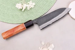 Couteau gyuto 15cm japonais artisanal Masashi Yamamoto BS1 Black Nashiji
