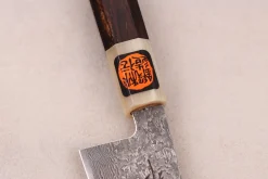 Couteau gyuto 18cm japonais artisanal Tanaka Shigeki SG2 Kurozome Damas ébène