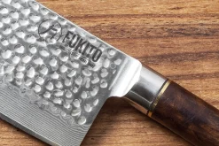 Couteau hachoir 17cm Fukito Ébène Damas martelé