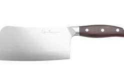 Couteau hachoir 17cm Guillaume Leonard Cuistot en acier inoxydable et bois de santal rouge