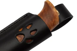 Couteau Helle Gaupe H310 lame en acier inox 10,7cm manche en bois de bouleau + étui en cuir
