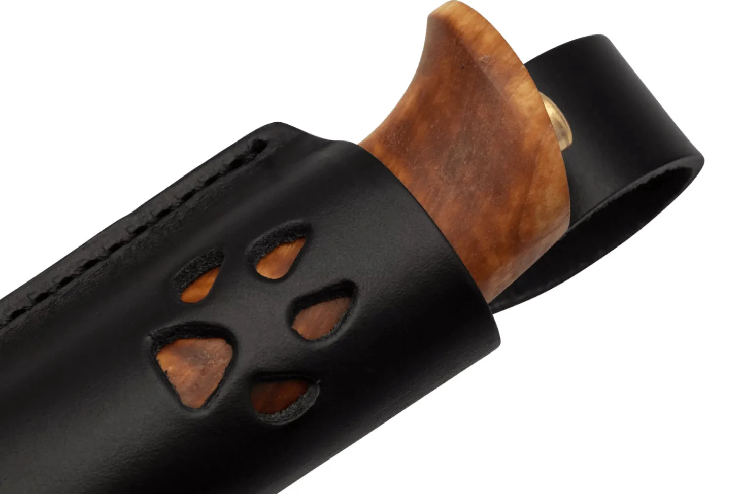 Couteau Helle Gaupe H310 lame en acier inox 10,7cm manche en bois de bouleau + étui en cuir