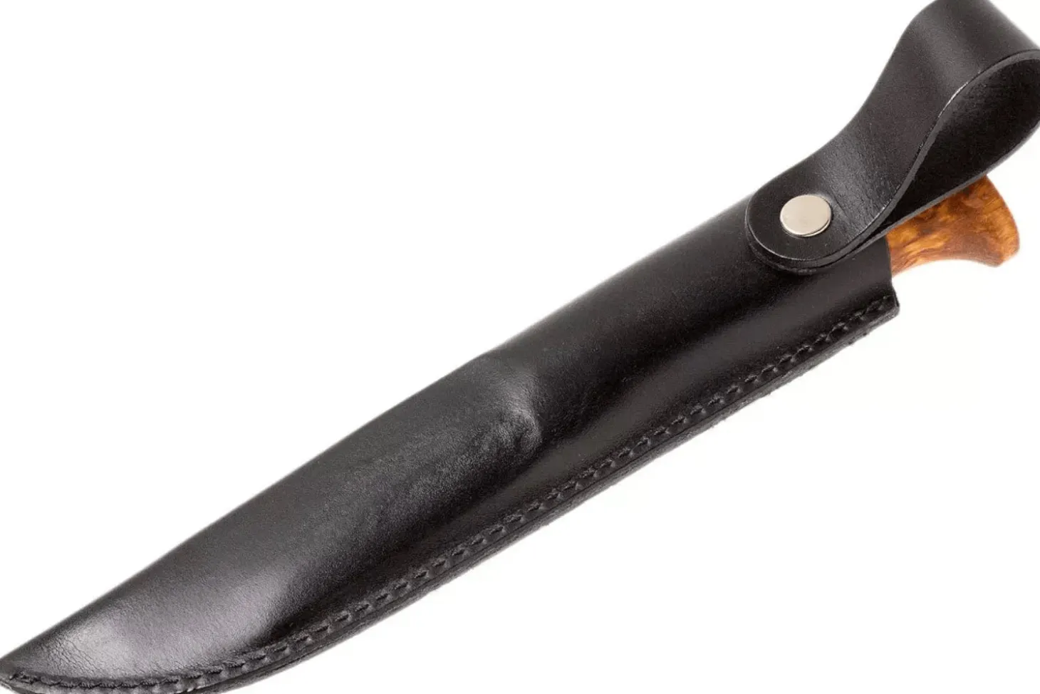 Couteau Helle Gaupe H310 lame en acier inox 10,7cm manche en bois de bouleau + étui en cuir