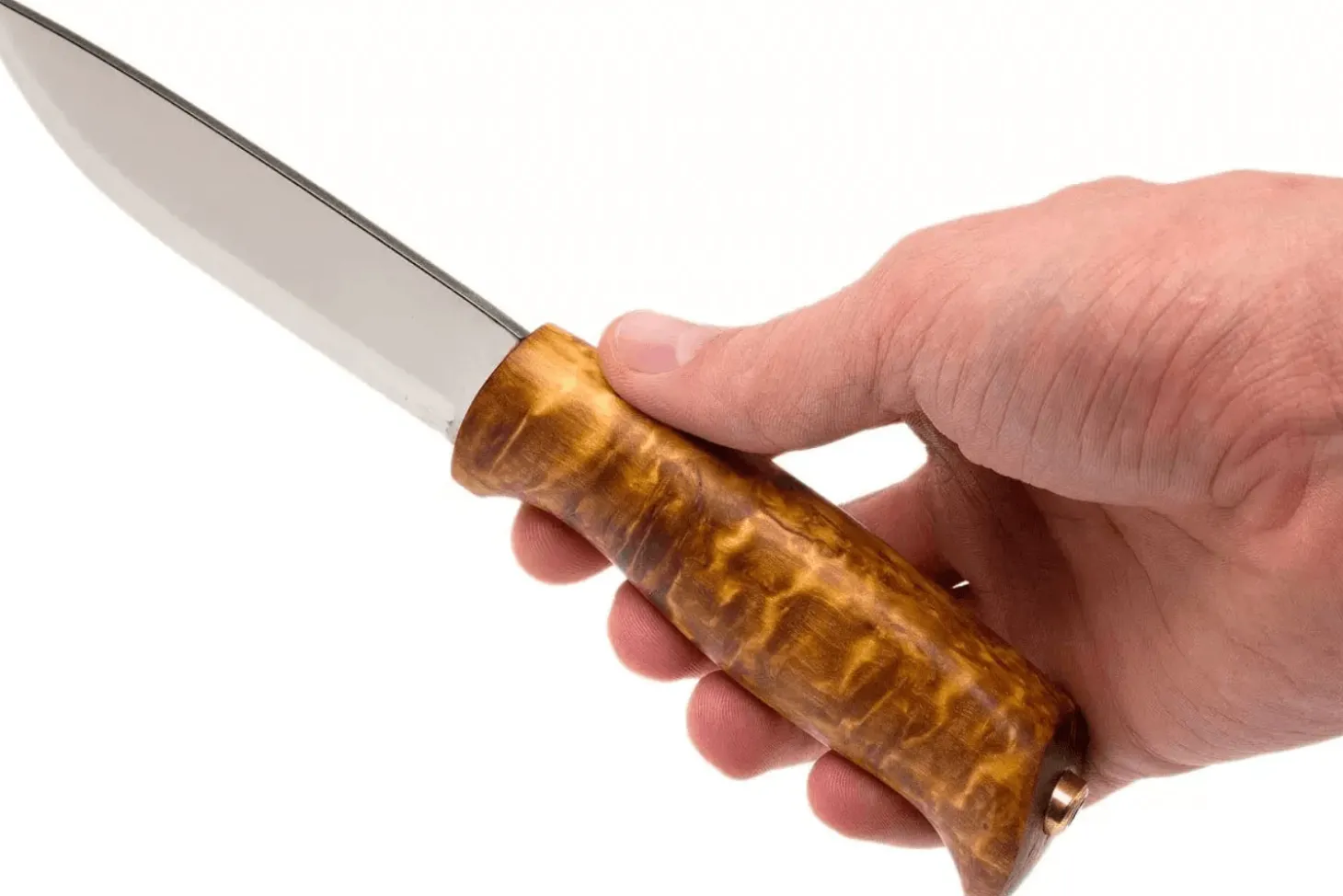 Couteau Helle Gaupe H310 lame en acier inox 10,7cm manche en bois de bouleau + étui en cuir