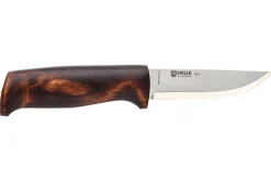 Couteau Helle Gro H200007 lame en acier inox 9,3cm manche en bois de bouleau + étui en cuir