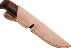 Couteau Helle Gro H200007 lame en acier inox 9,3cm manche en bois de bouleau + étui en cuir