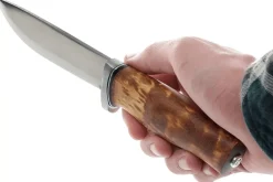 Couteau Helle GT H036 lame en acier inox 12,3cm manche en bouleau frisé + étui en cuir