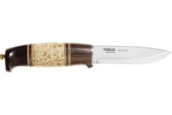Couteau Helle Harding H099 lame 10cm manche en bouleau et en chêne avec cuir + étui en cuir