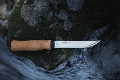 Couteau Helle Hellefisk H120 lame en inox 12,3cm manche en liège + étui en cuir