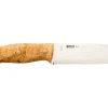 Couteau Helle Nord H670 lame en acier 14,7cm manche en bouleau frisé + étui en cuir