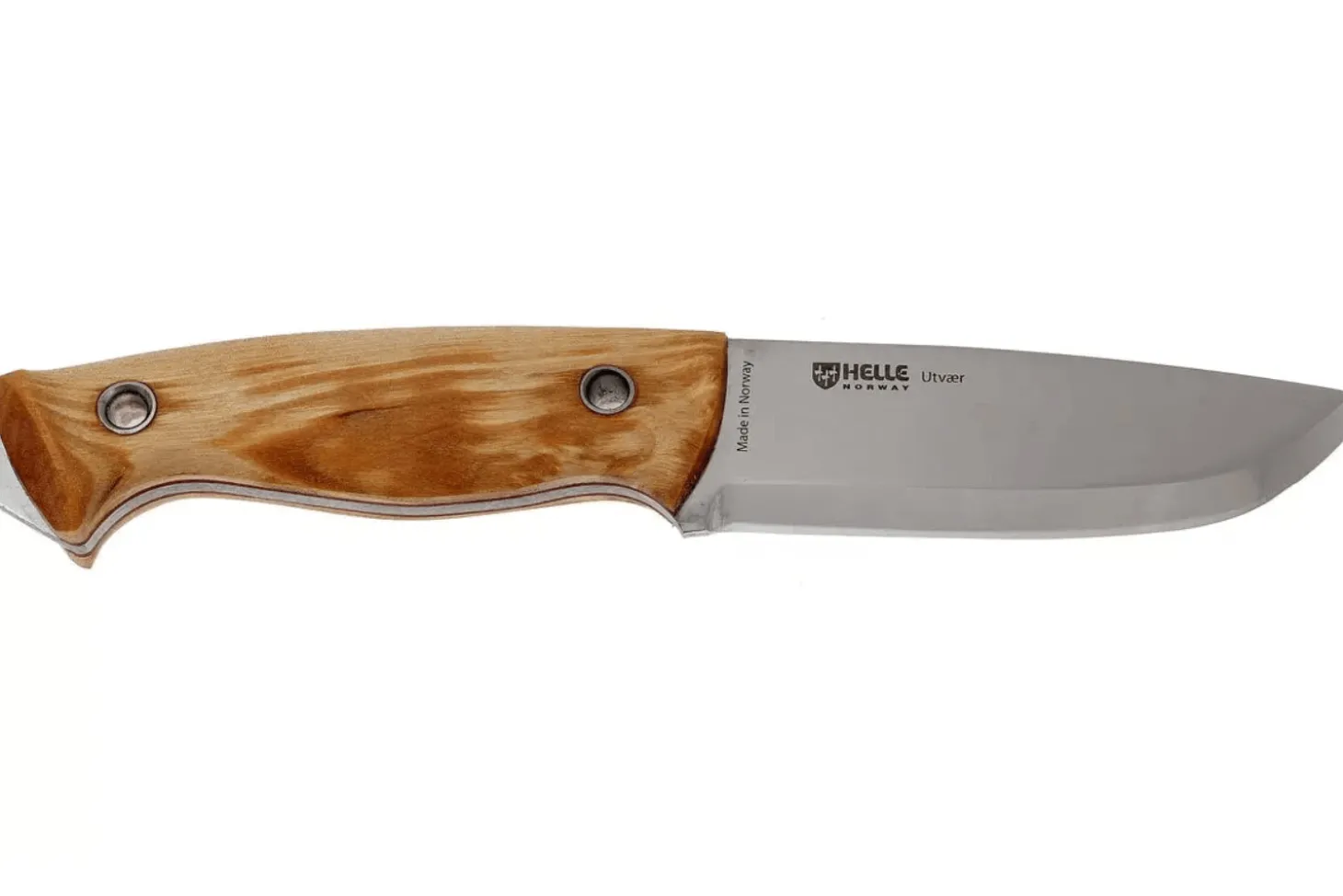 Couteau Helle Utvaer H600 lame en acier 10cm manche en bouleau frisé + étui en cuir