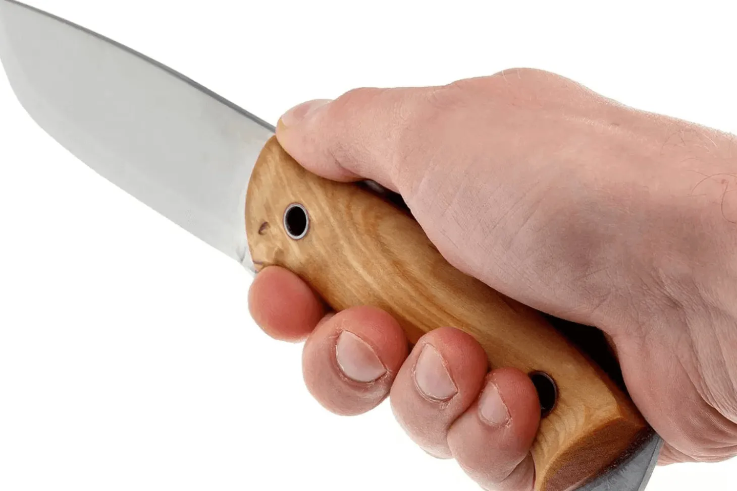 Couteau Helle Utvaer H600 lame en acier 10cm manche en bouleau frisé + étui en cuir