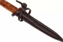 Couteau Helle Viking H096 lame en acier carbone 11cm manche en bois de bouleau + étui en cuir