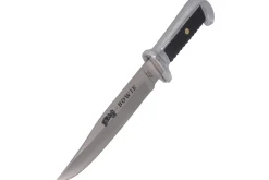 Couteau Herbertz Bowie 106415 lame 15,5cm manche zinc et cuir + étui en cuir