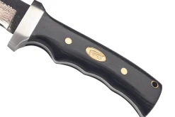 Couteau Herbertz 593413 lame damassée 12cm manche pakkawood riveté + étui en cuir