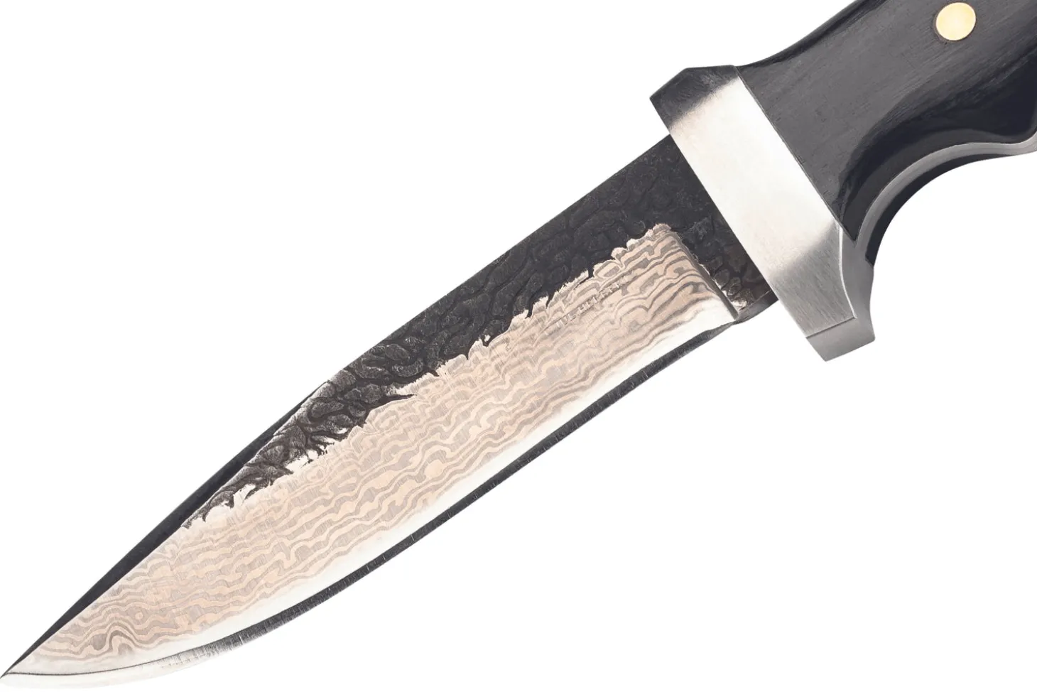 Couteau Herbertz 593413 lame damassée 12cm manche pakkawood riveté + étui en cuir