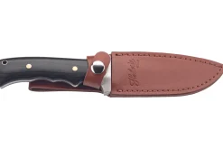 Couteau Herbertz 593413 lame damassée 12cm manche pakkawood riveté + étui en cuir