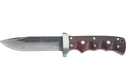 Couteau Herbertz 102913 lame damassée 12,1cm manche en bois riveté avec étui