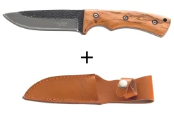 Couteau Herbertz 104210 lame en inox 10,5cm manche en bois de zèbre avec étui