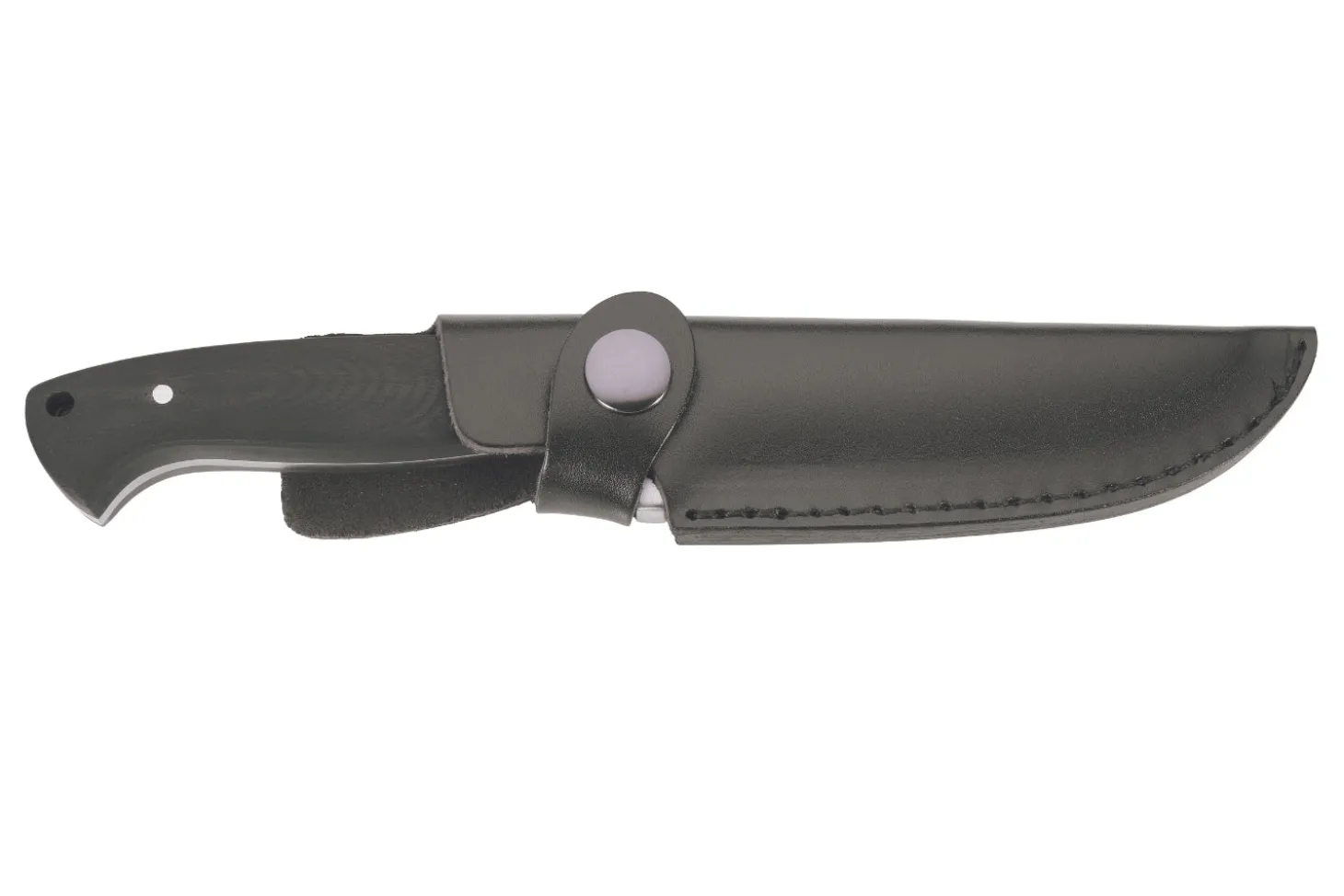 Couteau Herbertz 102110 lame en inox 9,8cm manche en micarta noir avec étui en cuir