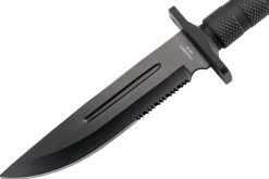 Couteau Herbertz 109118 lame semi-dentée 18,2cm manche polymère noir + étui