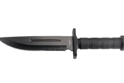 Couteau Herbertz 109118 lame semi-dentée 18,2cm manche polymère noir + étui