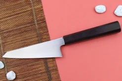 Couteau honesuki 15cm japonais artisanal Hatsukokoro Shirasagi manche en ébène