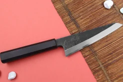 Couteau honesuki 15cm japonais artisanal Hatsukokoro Shirasagi manche en ébène