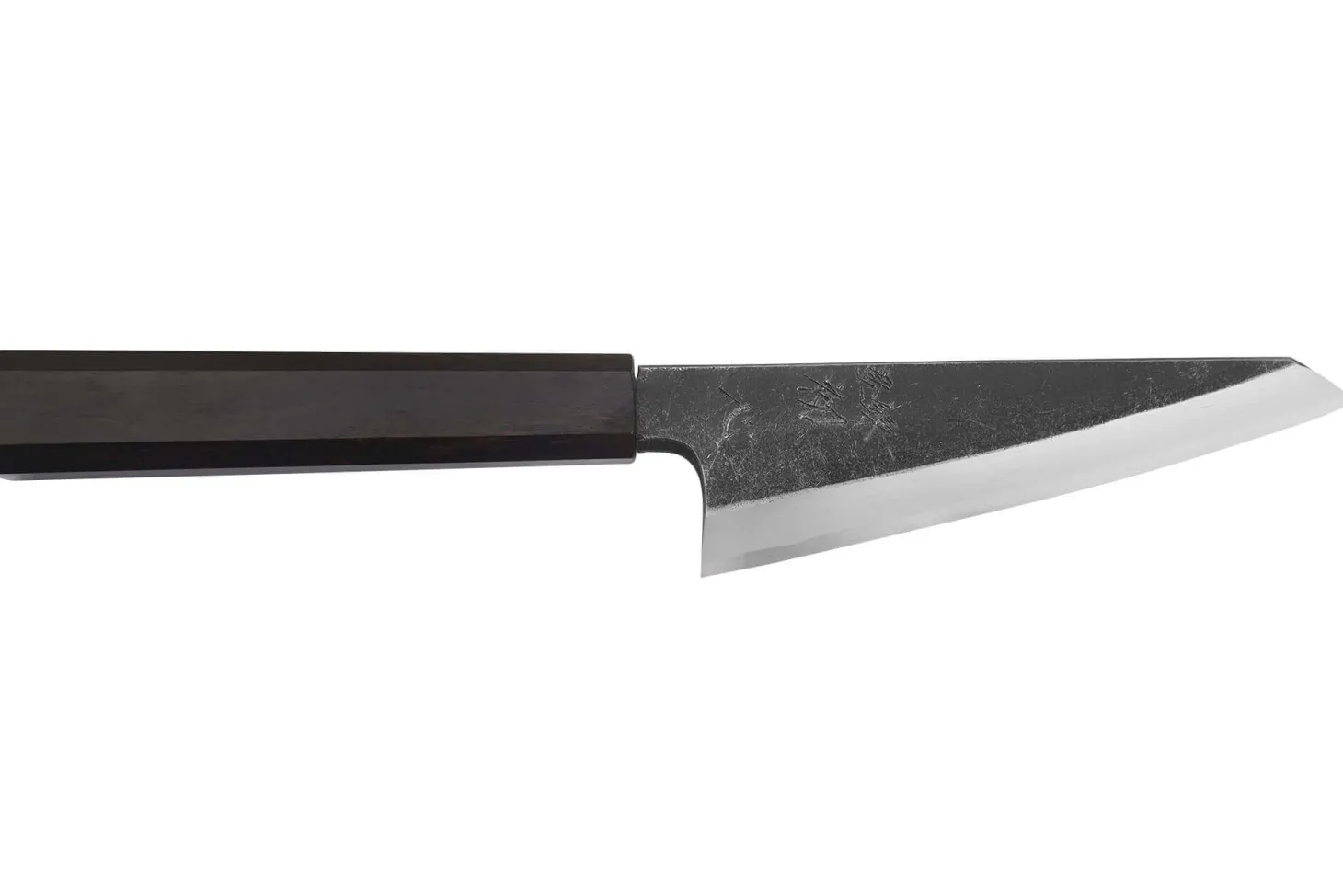Couteau honesuki 15cm japonais artisanal Hatsukokoro Shirasagi manche en ébène