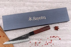 Couteau honesuki Sayuto Séquoia San Mai martelé 15cm