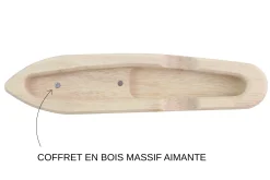 Couteau à huître Charles Canon manche en coquille de moules fabriqué en France + coffret en bois