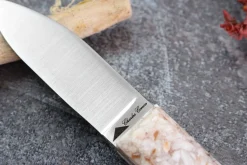 Couteau à huître Charles Canon manche en coquille Saint-Jacques fabriqué en France + coffret en bois