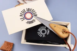 Couteau à huître Le Petit Jouteur en chêne blanc avec pochon et bourriche individuelle