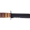Couteau KA-BAR USMC 11216 lame semi-dentée 17cm manche cuir + étui en cuir