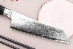Couteau kengata santoku 16cm japonais Sakai Takayuki Grand Chef Seigaiha Damas 45 couches