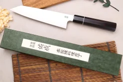 Couteau kiritsuke 21cm japonais artisanal Sukenari ZDP-189 San Maï manche en ébène