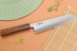 Couteau kiritsuke 21cm japonais artisanal Yuzo Enju Damas 440C