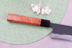 Couteau kiritsuke 24cm japonais artisanal Masashi Yamamoto BS1 Black Nashiji