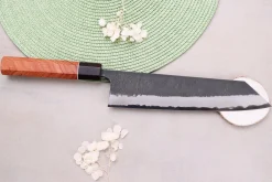 Couteau kiritsuke 24cm japonais artisanal Masashi Yamamoto BS1 Black Nashiji
