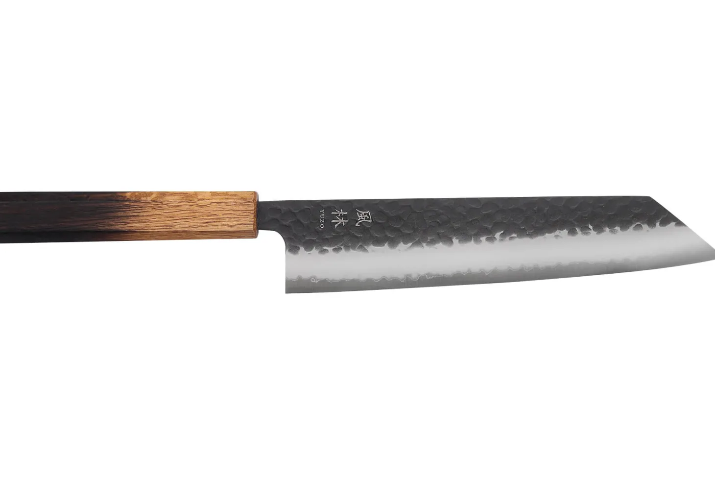 Couteau kiritsuke 21cm japonais artisanal Yuzo Black AS chêne brûlé